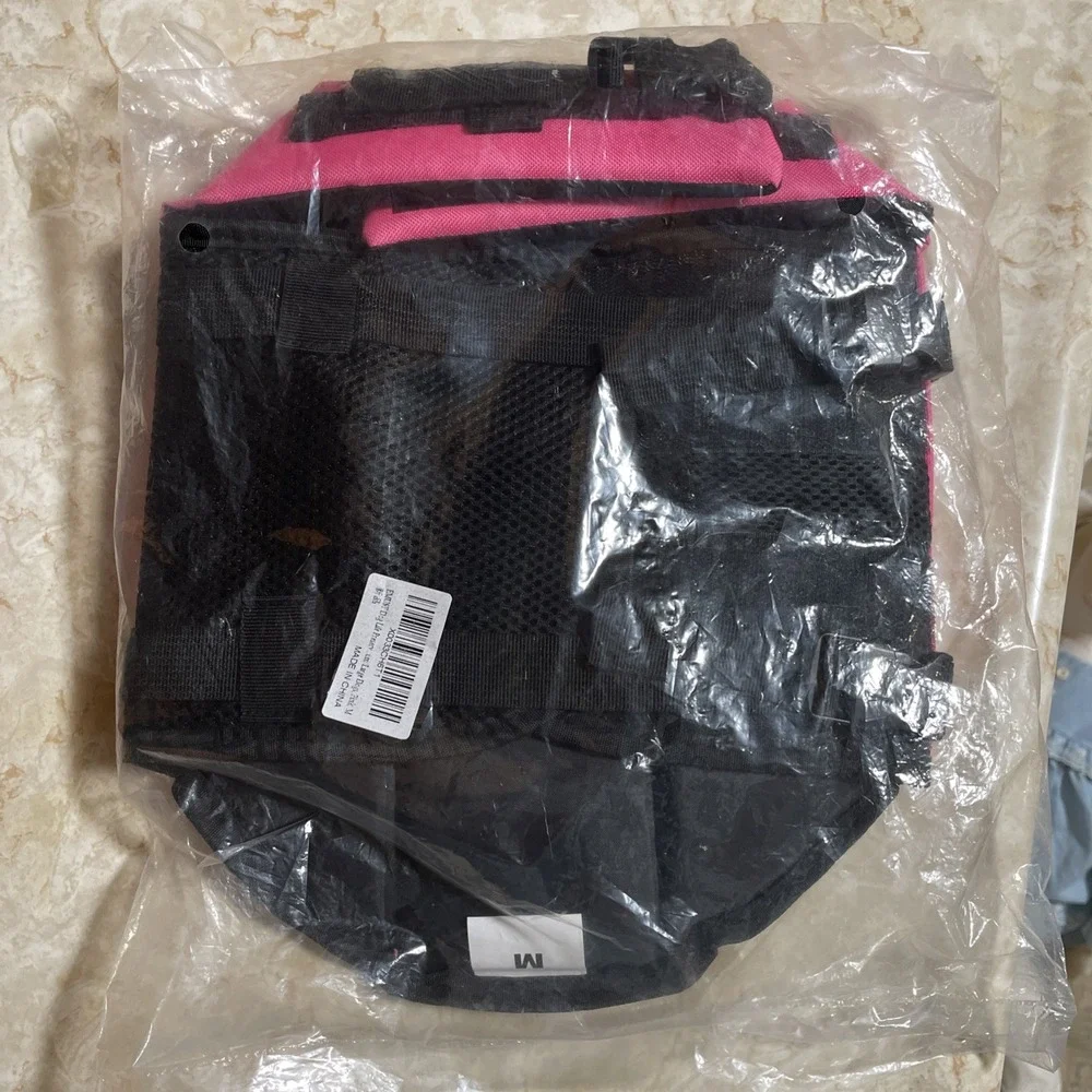 Pink and‎ Black Dog Life Preserver Reflective Leash Connection Medium